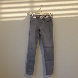 Light gray mid rise denim